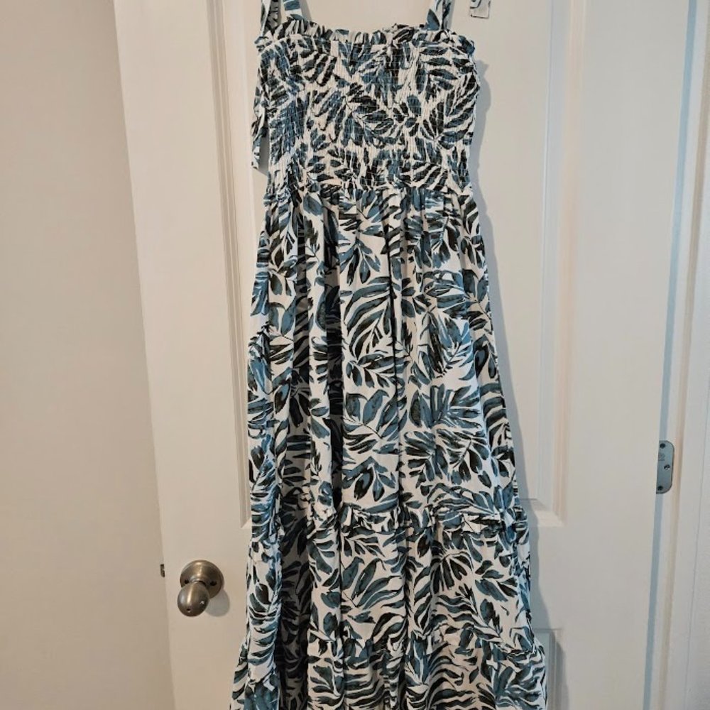 Cupshe Green and White Print Dress, Size M